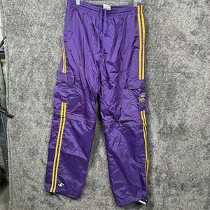 Vintage Minnesota Vikings Track Pants Mens Large Purple Logo Athletic Lined 90s
